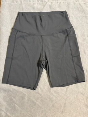 FP Movement by Free People Charcoal High-Rise Bike Shorts with Side Pockets